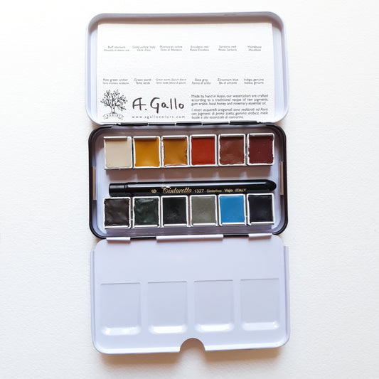 Naturale 1 - akvarellset med 12 färger