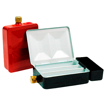 Emaljerad akvarellåda med inbyggd vattenflaska