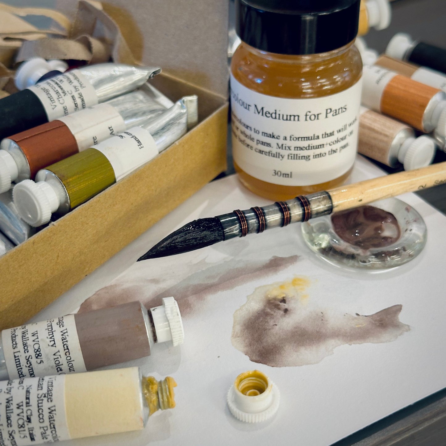 Vintage akvarellmedium