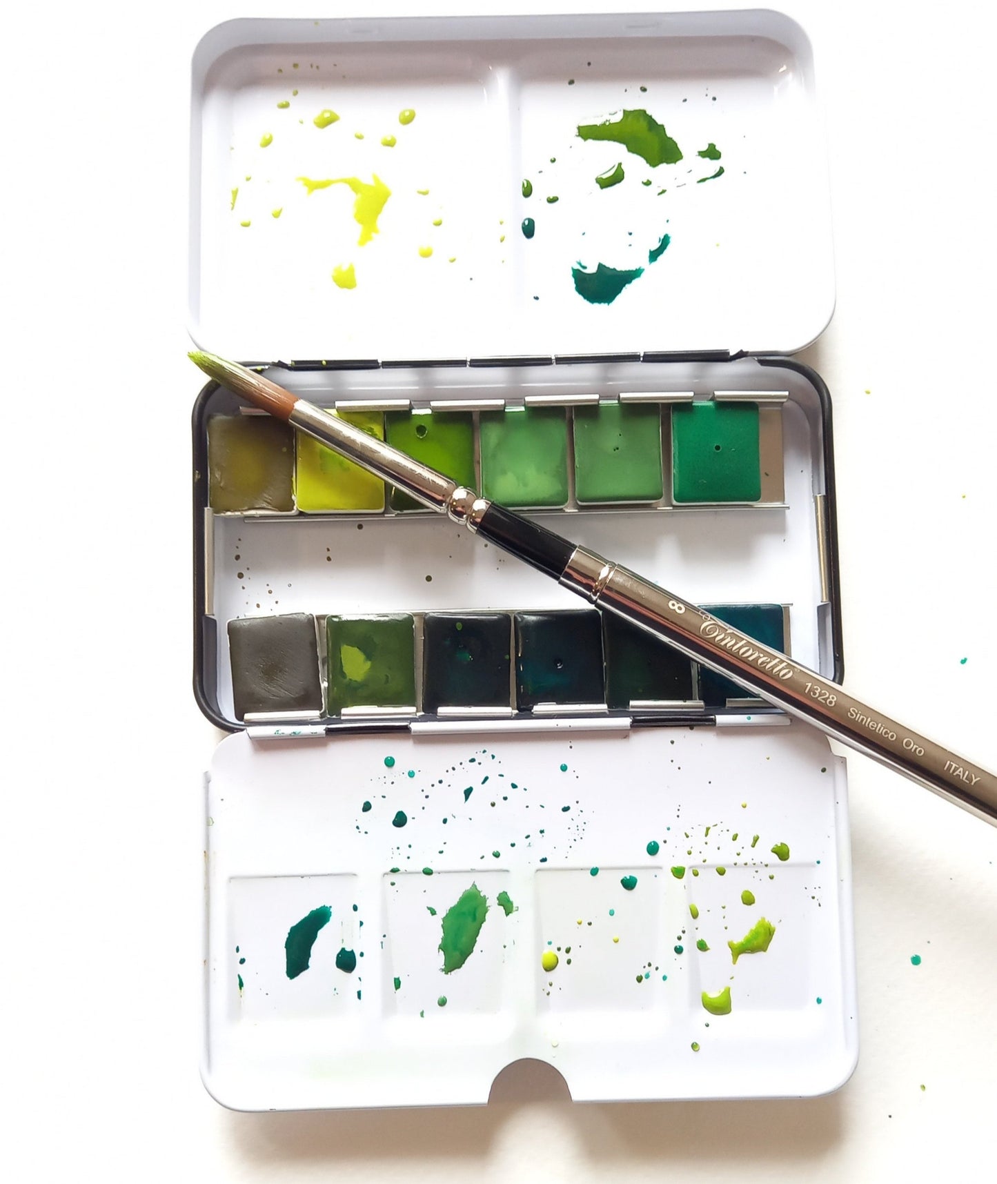Green palette - akvarellset med 12 färger